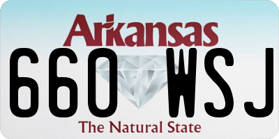 AR license plate 660WSJ