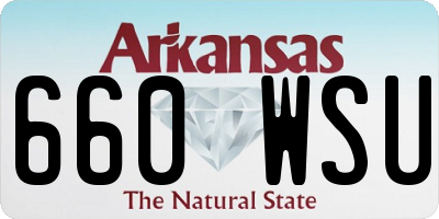 AR license plate 660WSU