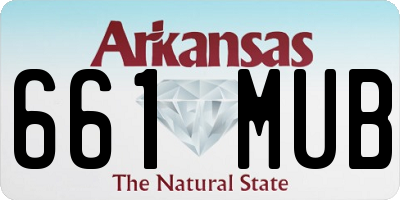 AR license plate 661MUB