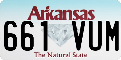 AR license plate 661VUM