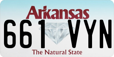 AR license plate 661VYN