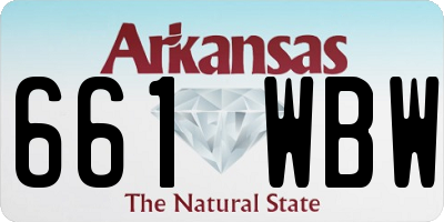AR license plate 661WBW