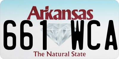 AR license plate 661WCA