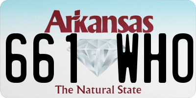 AR license plate 661WHO