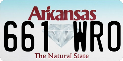 AR license plate 661WRO
