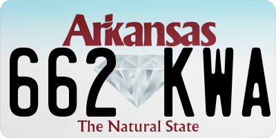AR license plate 662KWA
