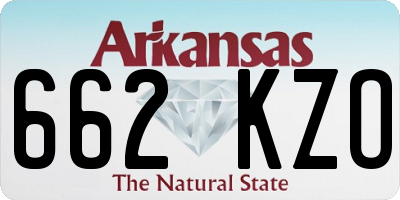 AR license plate 662KZO