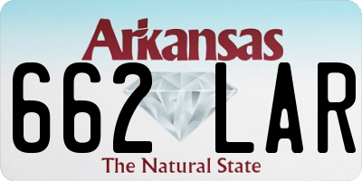 AR license plate 662LAR
