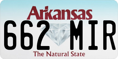 AR license plate 662MIR