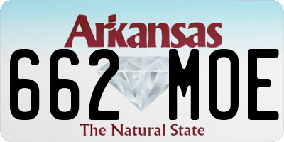 AR license plate 662MOE
