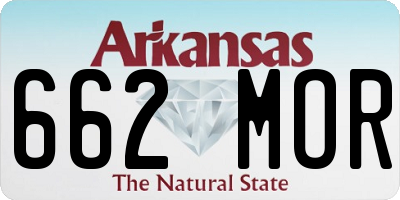 AR license plate 662MOR