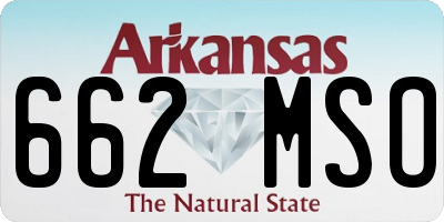 AR license plate 662MSO