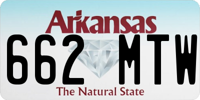 AR license plate 662MTW