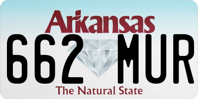 AR license plate 662MUR