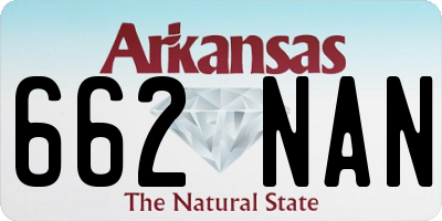 AR license plate 662NAN