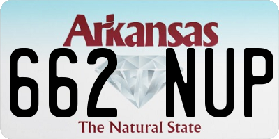 AR license plate 662NUP