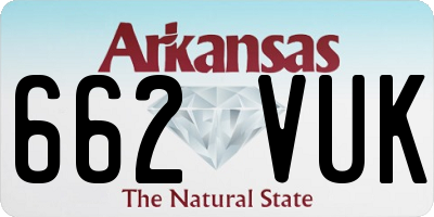 AR license plate 662VUK