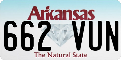 AR license plate 662VUN