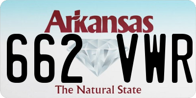 AR license plate 662VWR