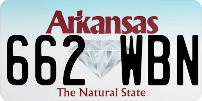 AR license plate 662WBN