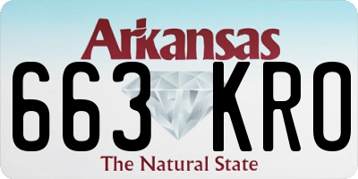 AR license plate 663KRO