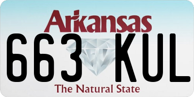 AR license plate 663KUL