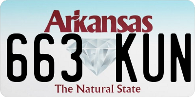AR license plate 663KUN
