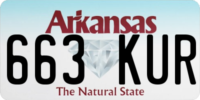 AR license plate 663KUR