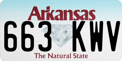 AR license plate 663KWV