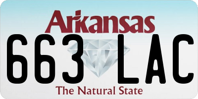 AR license plate 663LAC
