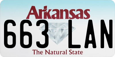 AR license plate 663LAN