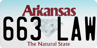 AR license plate 663LAW