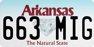 AR license plate 663MIG