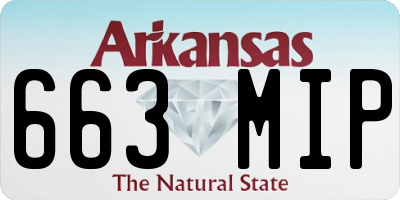 AR license plate 663MIP