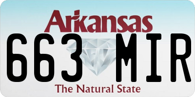 AR license plate 663MIR