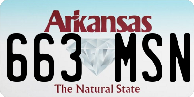 AR license plate 663MSN