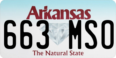 AR license plate 663MSO