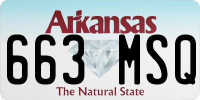 AR license plate 663MSQ