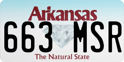 AR license plate 663MSR