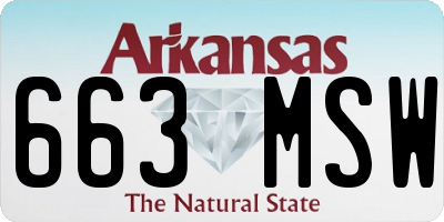 AR license plate 663MSW