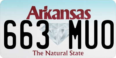 AR license plate 663MUO