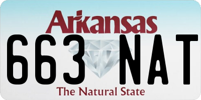 AR license plate 663NAT