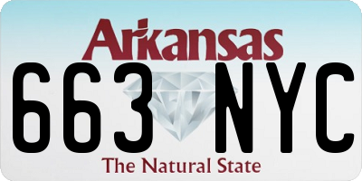 AR license plate 663NYC