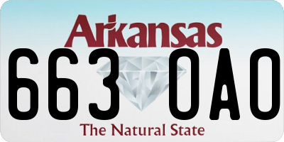 AR license plate 663OAO