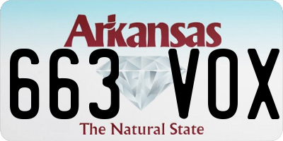 AR license plate 663VOX