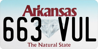 AR license plate 663VUL