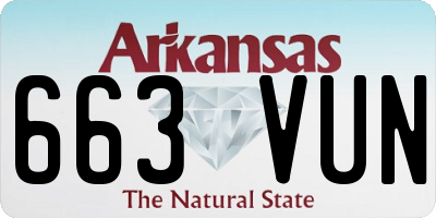 AR license plate 663VUN