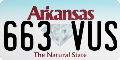 AR license plate 663VUS