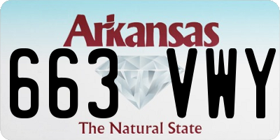 AR license plate 663VWY