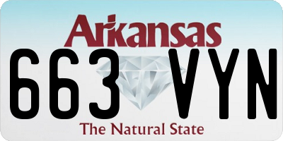 AR license plate 663VYN